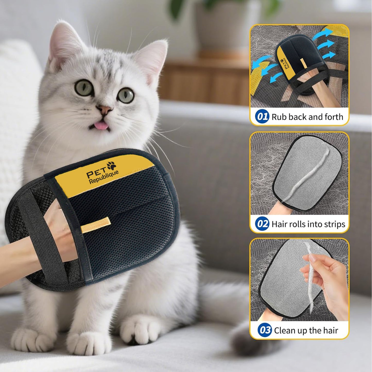 Pet Republique Electrostatic Fur Removal Glove for Pets & Furniture