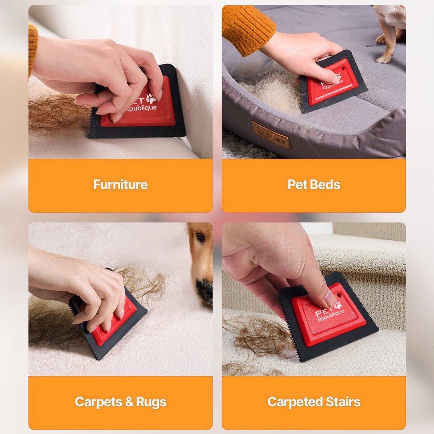 Pet Republique Pet Fur Removing Tool for Carpets & Upholstery