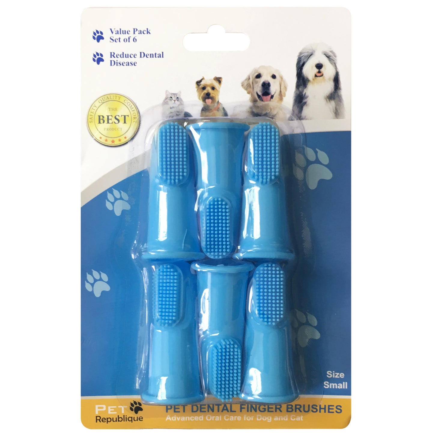 Pet Republique Dog & Cat Small Finger Toothbrush, 6 count